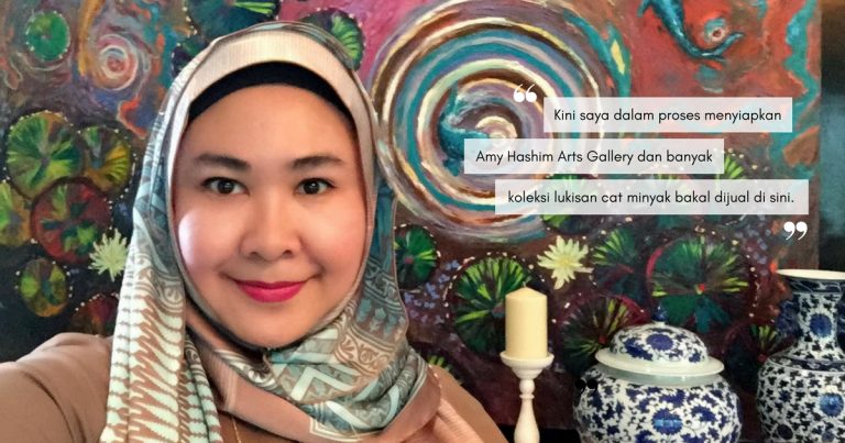 Pelukis Muslimah Pertama Di California, Amy Hashim Kini Berkarya Dari Galeri Seni Di Subang Jaya