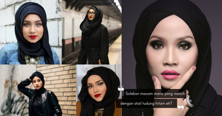 Solekan Yang Tepat Apabila BERTUDUNG HITAM, Teknik Lukis Kening Tu Paling Susah Nak Buat