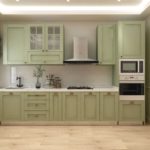 Green Moss Shaker Door with Glass Panel & Drawer Cabinet