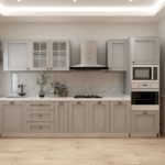 Pebble Grey Shaker Door Style with Short Window Panel