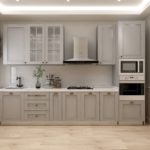 Pebble Grey Shaker Door with Long Glass Window Panel