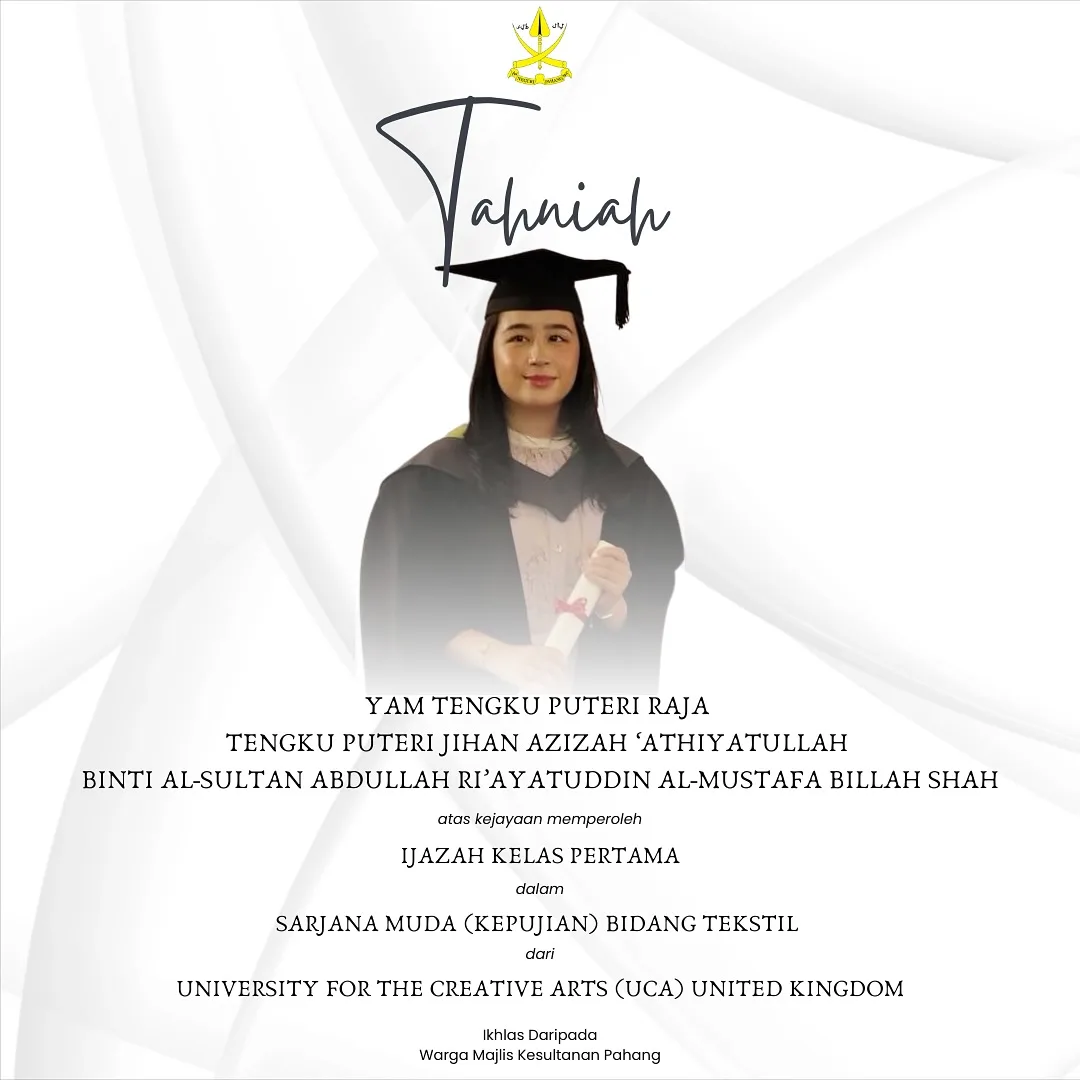Beauty With Brains! Berusia 23 Tahun, Tengku Puteri Jihan Raih Ijazah Kelas Pertama Bidang Tekstil