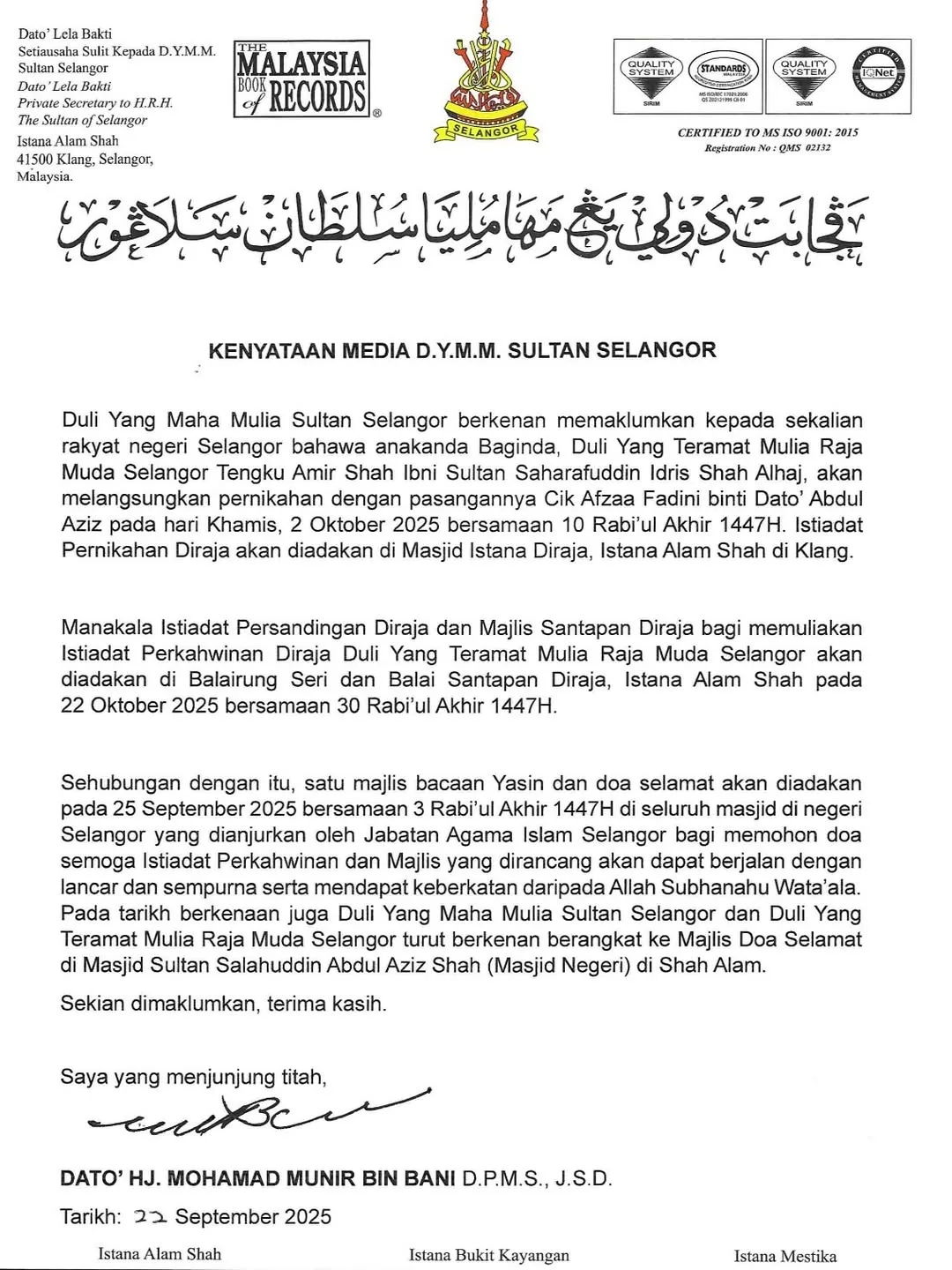 Bijak & Berwajah Klasik, Titipan Raja Muda Selangor Buat Bakal Isteri Jadi Perhatian! “Sayang, Semoga Masa Depan Kita Sentiasa Indah.” 39 Bijak & Berwajah Klasik, Titipan Raja Muda Selangor Buat Bakal Isteri Jadi Perhatian! “Sayang, Semoga Masa Depan Kita Sentiasa Indah.”