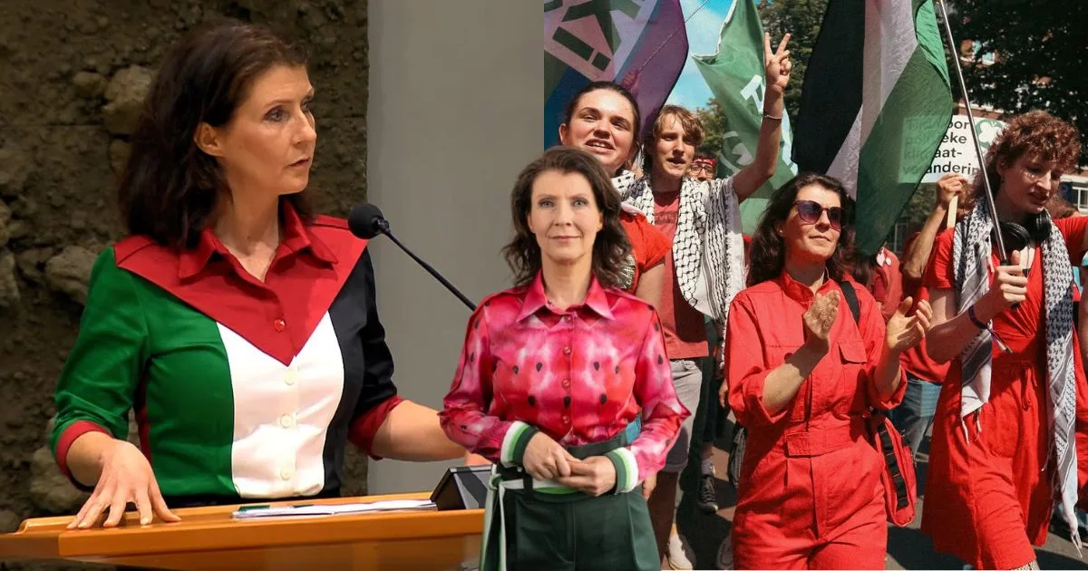 Cara ‘Rare’ Solidariti Ahli Parlimen Belanda Ini, Dihalang Pakai Baju Ala Bendera Palestin & Kembali Dengan Baju Cetakan Tembikai!