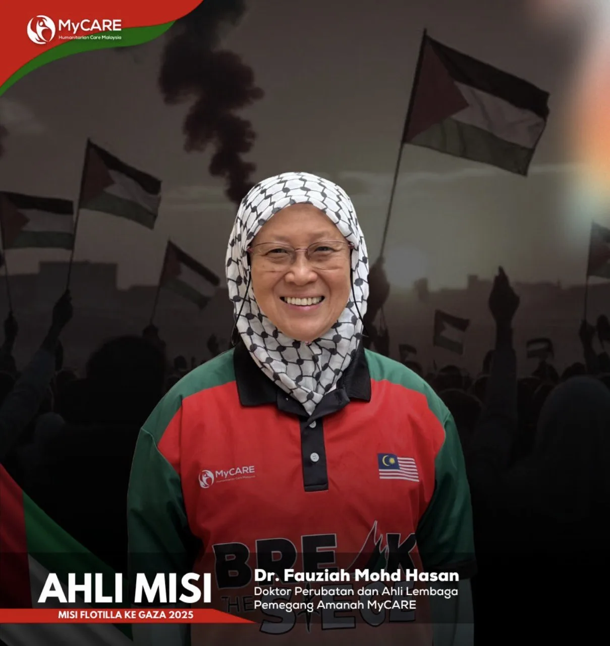 Kembali Sertai Misi Kemanusiaan Pada Usia 68, Kenali Dr Fauziah Wanita Malaysia Pertama Belayar Ke Gaza