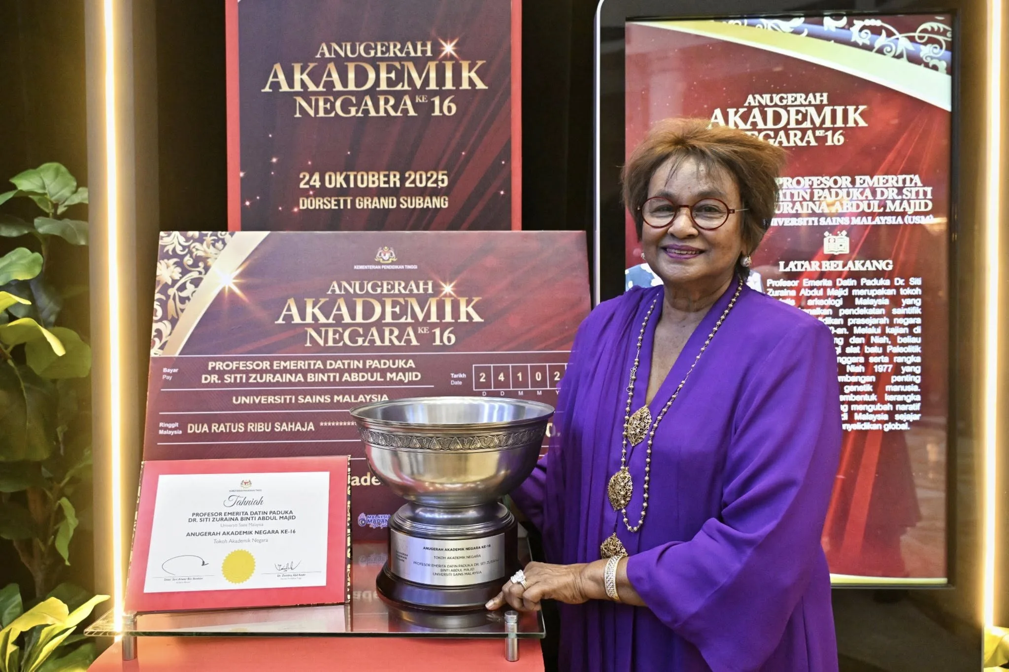 Usia 81 & Pakar Arkeologi Pertama Temui Rangka Perak Man, Prof Siti Zuraina Majid Dinobatkan Tokoh Akademik Negara