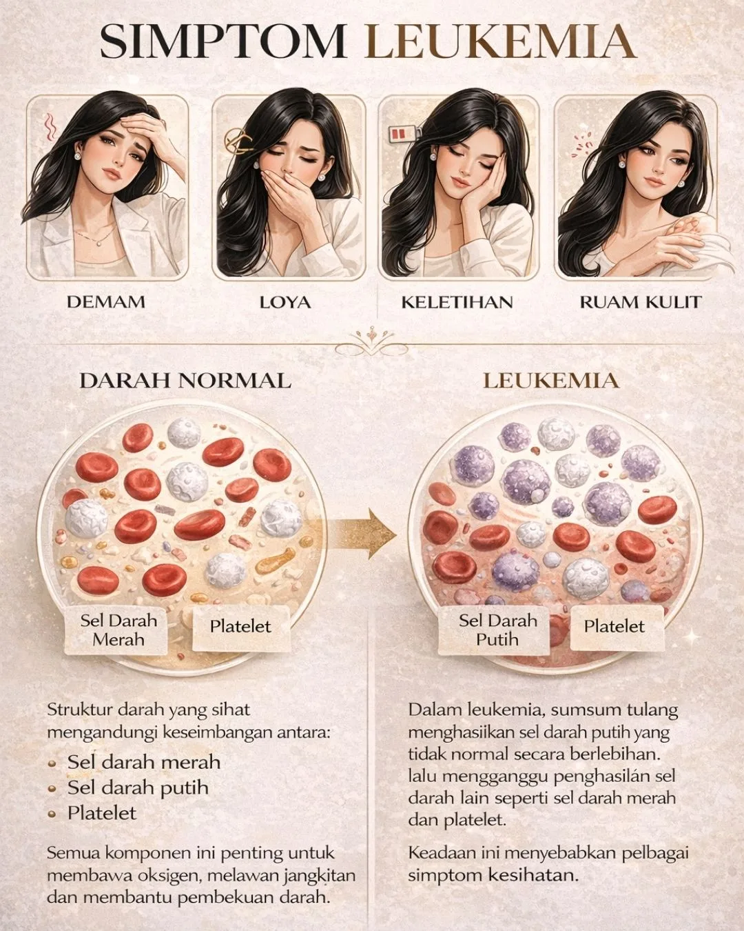 Tanda Awal Leukemia Yang Ramai Terlepas Pandang, Ketahui Gejala Kanser Darah Ini Sebelum Terlambat