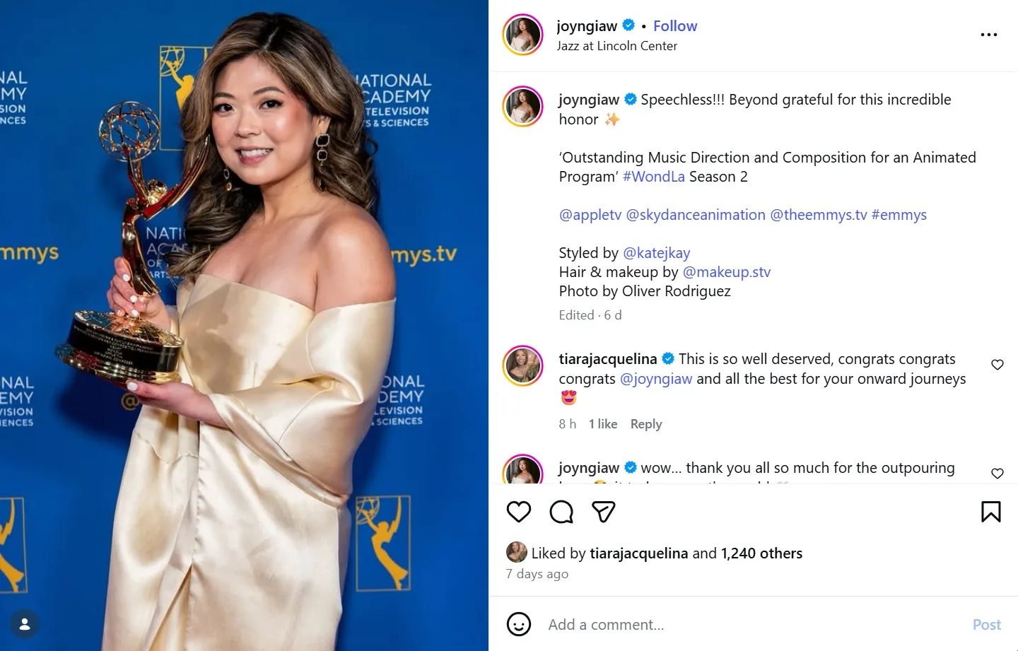 Joy Ngiaw Menang Emmy Awards, Anak Pahang Harumkan Nama Malaysia di Hollywood