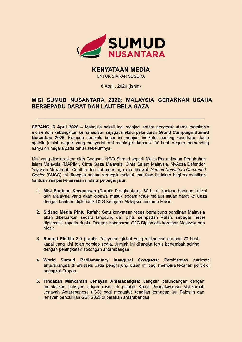 Dato’ Seri Amirudin Shari Wakil PMX Ketuai Misi Bantuan Malaysia ke Gaza