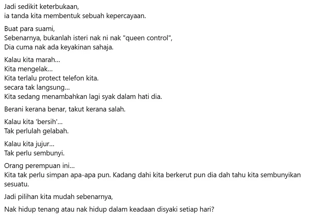 Isteri Check Telefon Suami, Dr Fadzilah Kamsah Selamba Nasihat “Apa Yang Nak Ditakutkan?”