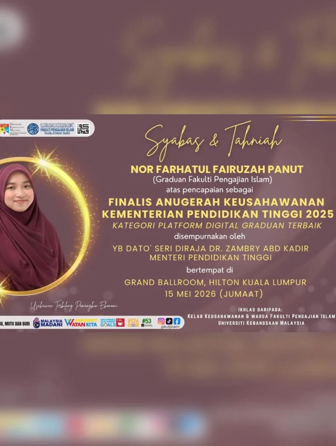 Aktif Bisnes Sambil Belajar, Farhatul Fairuzah Terima Anugerah Keusahawanan Kementerian Pendidikan Tinggi! 12 Aktif Bisnes Sambil Belajar, Farhatul Fairuzah Terima Anugerah Keusahawanan Kementerian Pendidikan Tinggi!