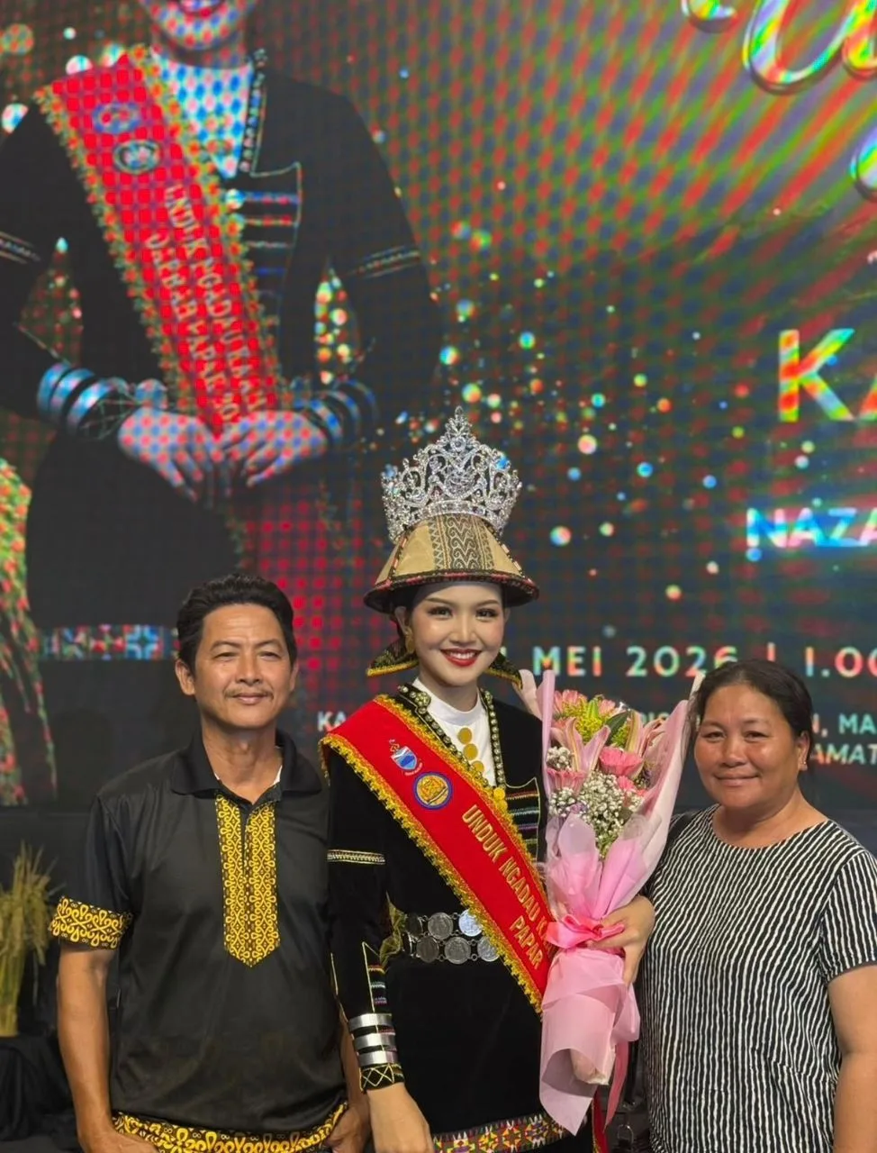 Gelvia Vanessa Jenny, Pelajar UM & Anak Penoreh Getah Dinobatkan Juara Unduk Ngadau Kaamatan 2026